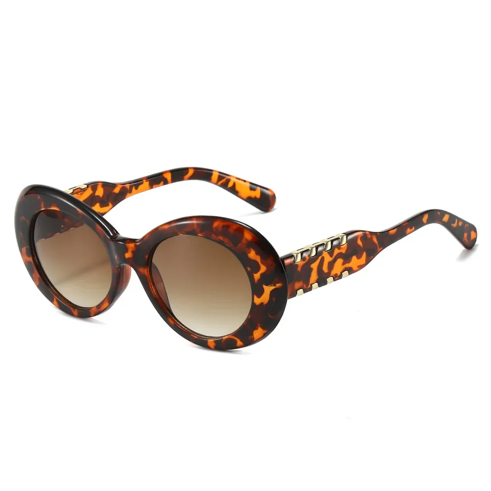 

New Oval Sunglasses Women 2025 Stylish Gradient Multi-color Style Casual Sun Shades Trendy Luxury Brand Design Sun Glasses