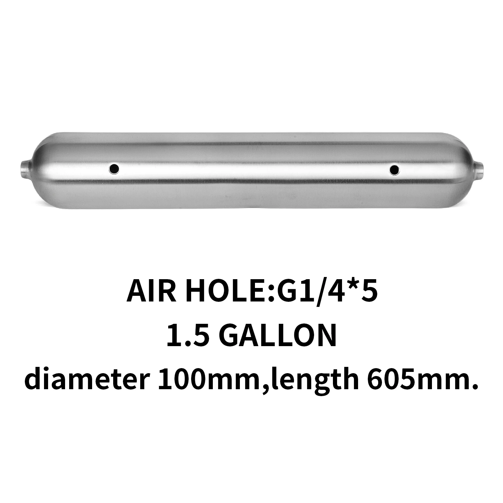 

1.5 Gallon Polish Aluminum Seamless Air Tank Air Suspension System Tunning Vehicle Parts With 100mm Width