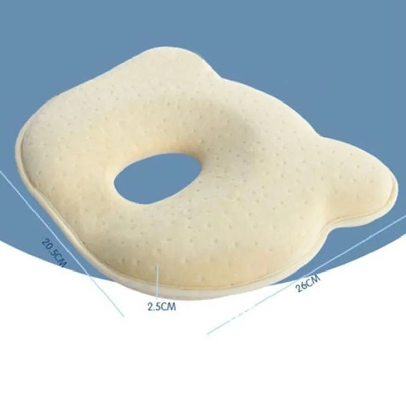 Cotton Memory Foam Baby Pillow - Newborn Center Head Pillow for Infants Soft Supportive Sleep Aid