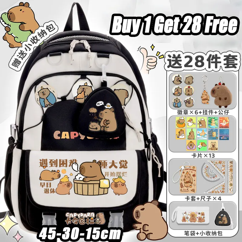 

Kapibala backpack cartoon printing 2025 new Sanrio backpack nylon material high-value large-capacity school backpack gift bag