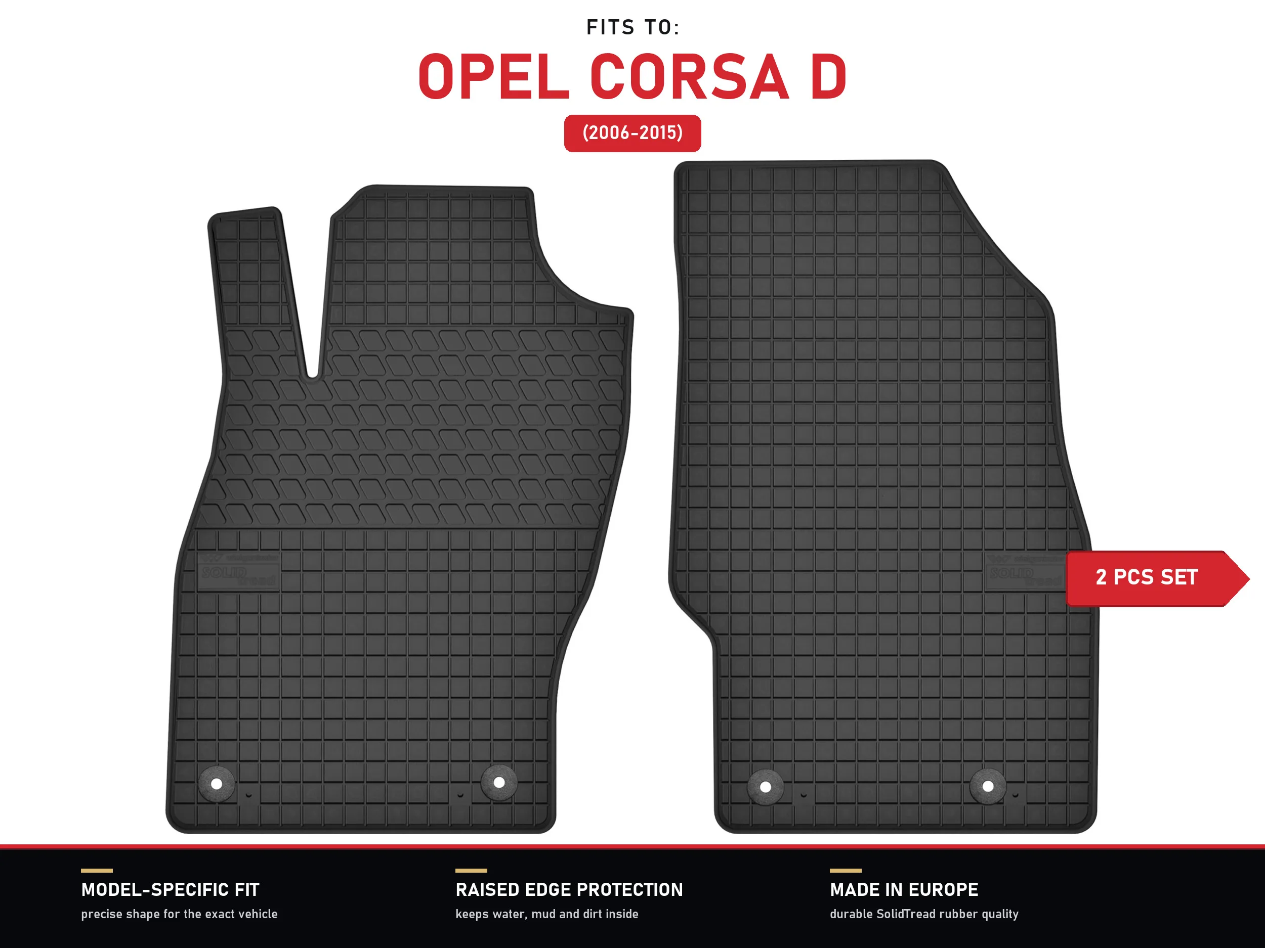 Rubberen voormatten voor: Opel Corsa D 2006-2015 hatchback