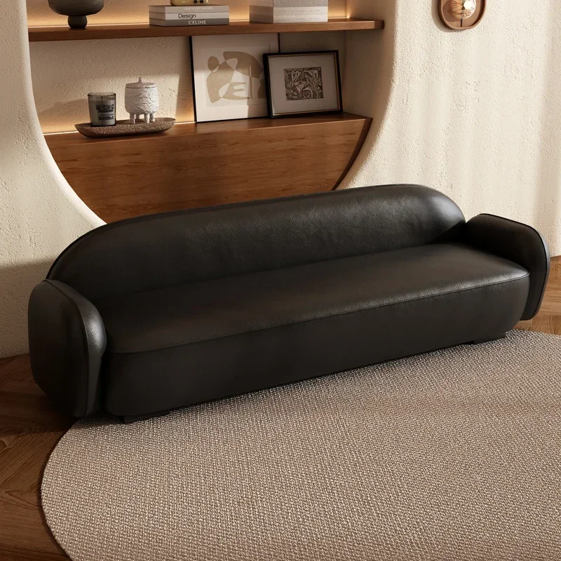 06Bedroom Modern Seated Leather Stool Master Bedside Living Room Apartment Long Small Sofa