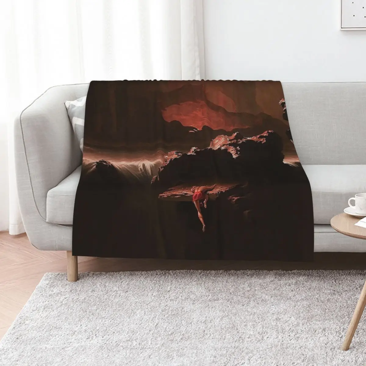Sadak in Search of the Waters of Oblivion - John Martin - 1812 Throw Blanket Fluffy Cozy Throw Blanket for Home Decor