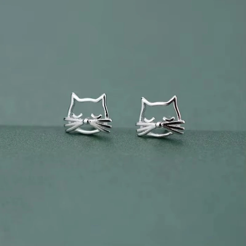 REETI 925 Sterling Silver piękny kot stadniny kolczyki dla kobiet 2018 nowy Trend osobowość Lady moda biżuteria — zdjęcie 6