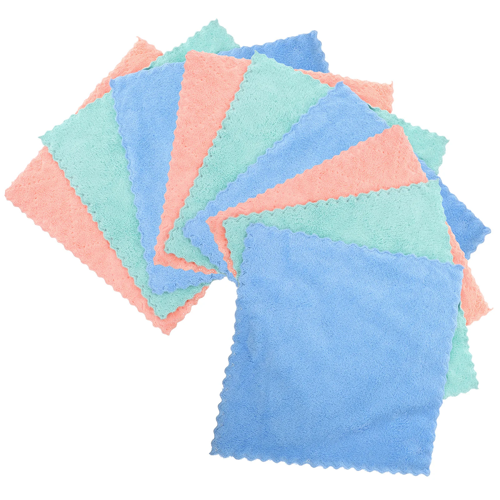 10pcs Coral Fleece Makeup Remover Cloths Absorbent Facial Towel Soft Wash Cloth For Travel Home Use Machine Washable Bright