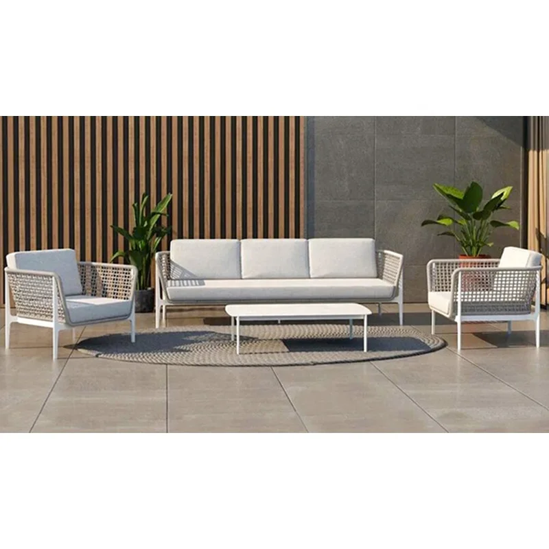 Sofas Aluminum Chair Balcony Outdoor Garden Rattan Furniture Set Rope Furniture Set Modern Sofa Set Furniture