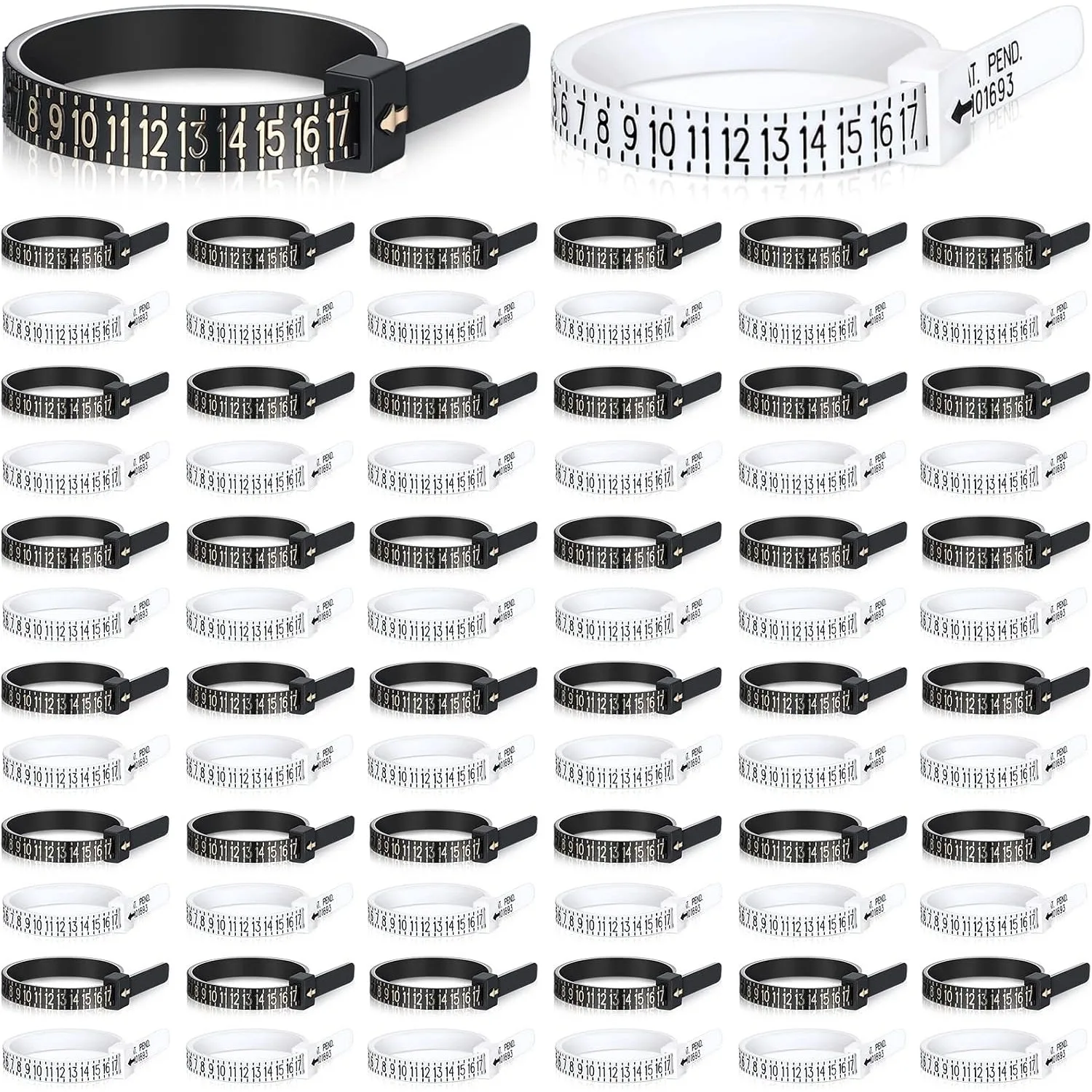 100Pcs/Set US/UK/EU Size Ring Sizer Bulk Plastic Finger Gauge Tool Reusable Finger Sizer for Men and Women