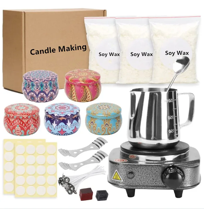 

Candle Making Kit DIY Kids with Wax Melter, Soy Wax, Pouring Pot Dye Block Wick