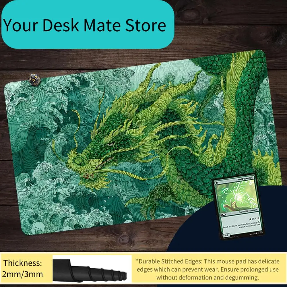 

Chinese Style MTG TCG Game Playmat with Chinese Character "Fu (Blessing)", Digital Number 1 and Standard 24"x14" Size, Anti-Slip