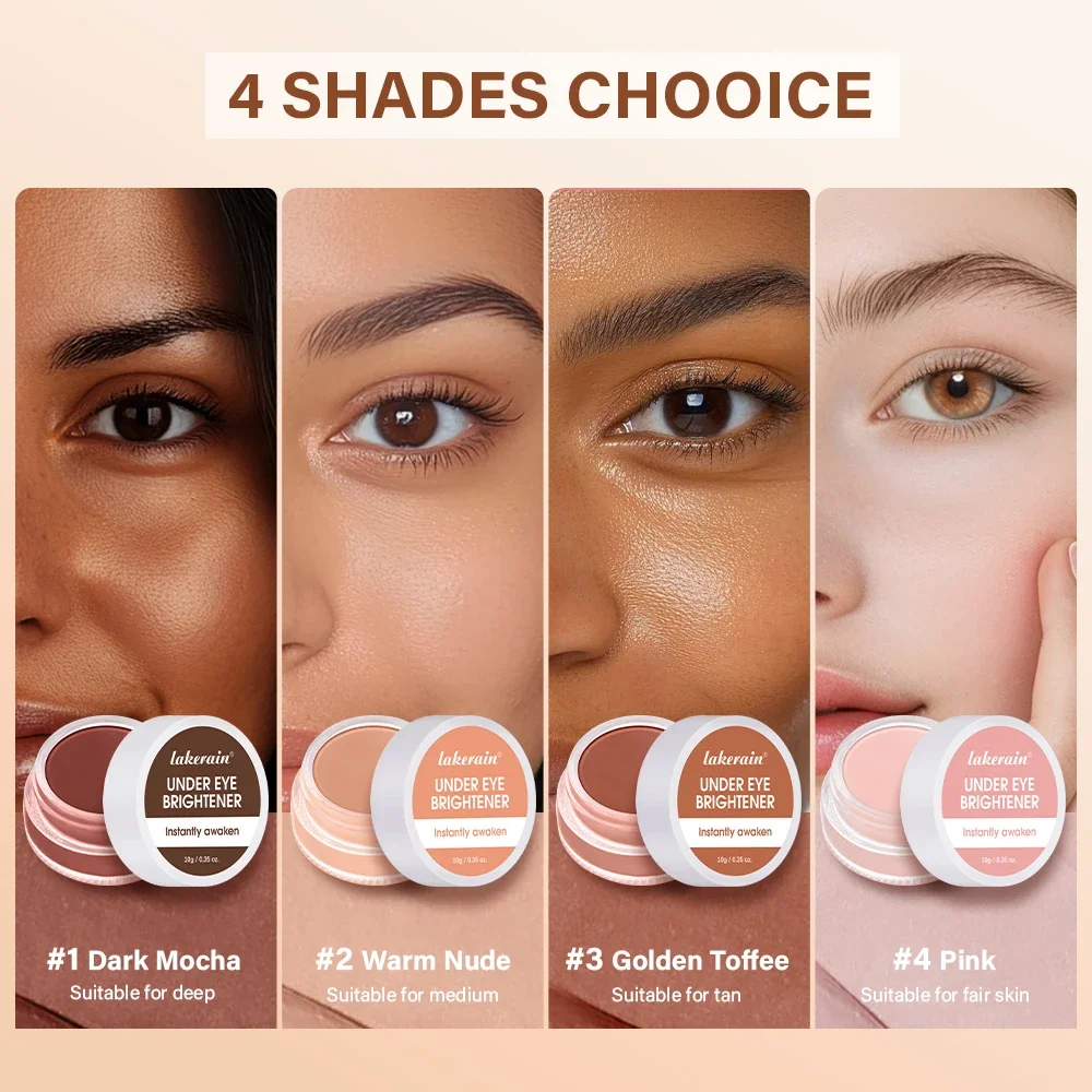 Lakerain 4 couleurs correcteur éclaircissant pour les yeux naturel même ton de peau longue durée tridimensionnel