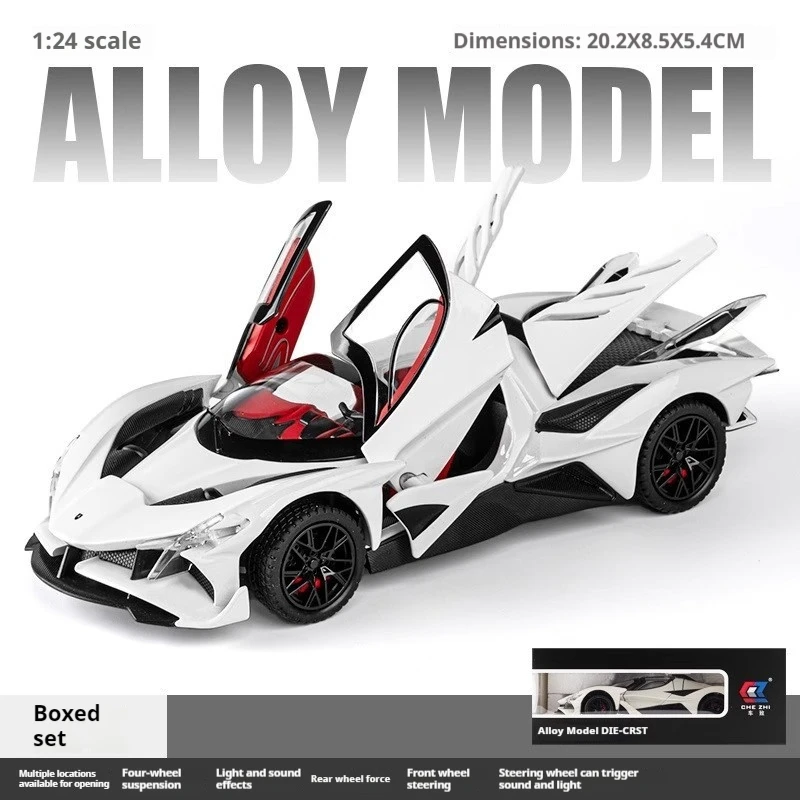 نموذج سيارة Apollo EVO Sun God مصنوع من خليط معدني عالي الجودة - لعبة سيارة رياضية للأطفال من Diecast Metal Supercar Replica Realistic Boys Premium
