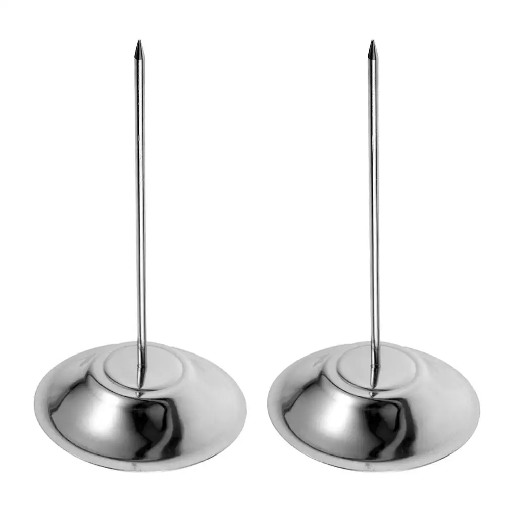 

2Pcs Stainless Steel Check Organizer Receipt Book Holder Memo Inserter Ticket Fork Office Paperweights