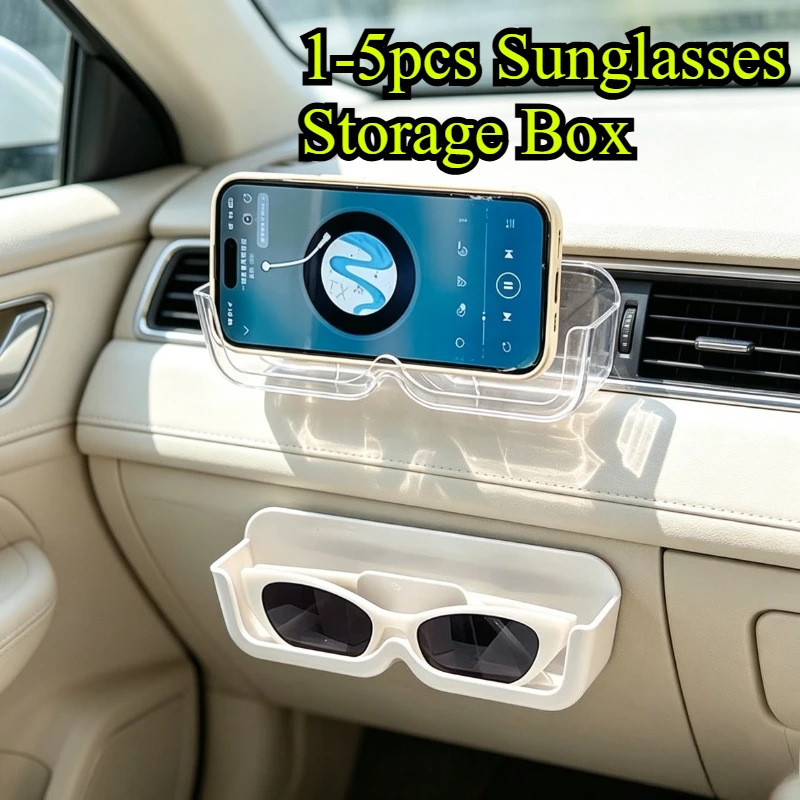 Sunglasses Storage Box Glasses Display Cabinet Wall Mounted Perforated Free Sunglasses Storage Glasses Rack Car Home Tidying