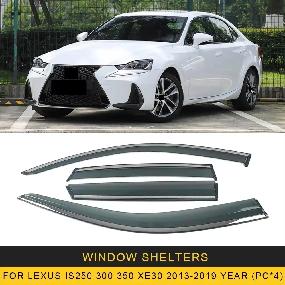 

Chrome Strips Rain Guards for LEXUS IS IS200 IS250 IS300 350 XE30 2005-2019 Window Visor Wind Deflectors Door Visor Vent Shades