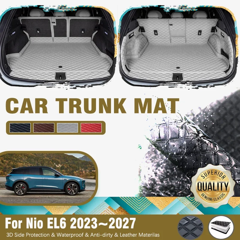 

Car Rear Trunk Mats For Nio EL6 ES6 MK2 2023 2024 2025 2026 2027 Leather Pads Cargo Liner Cover Boot Carpet Rug Auto Accessories