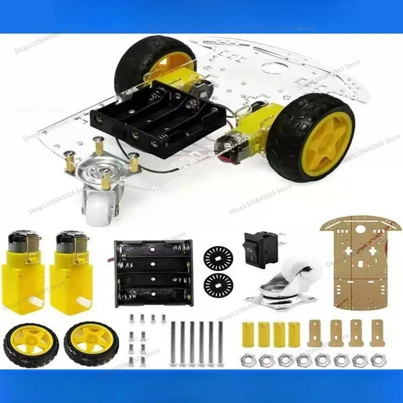 For Smart Car 2wd Two-wheel Smart Car Chassis, Code Plate Speed Measurement/Bluetooth Remote Control Car Accessories