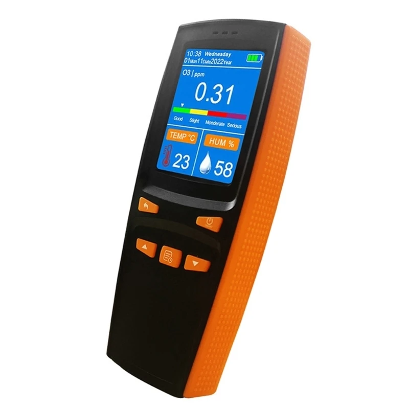 Record Support Gas Meter with Color Display, 0 to 5 Parts Per Million Reading for Heat Moisture View and Repeated Air Review