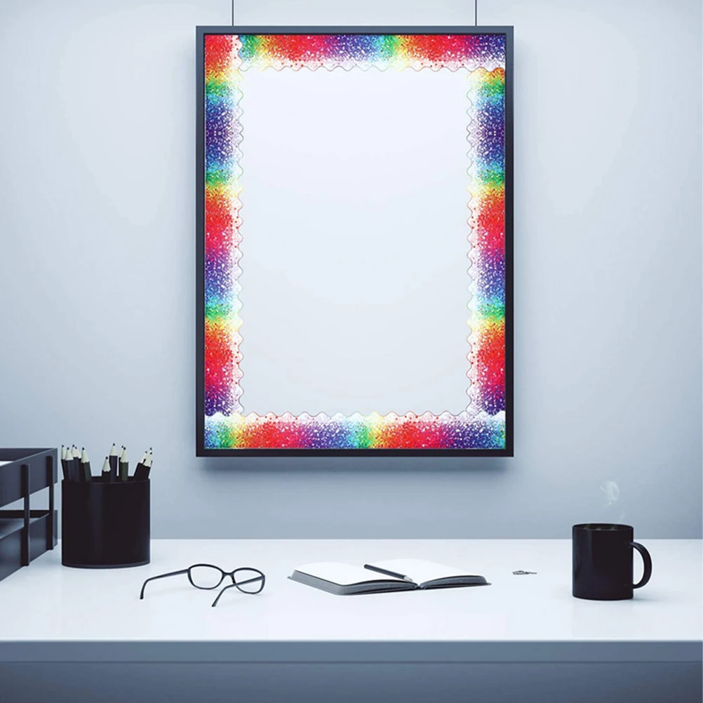 

Dot Frame Wave Border Trim Bulletin Boards Colorful Decorative Sticker Adorable Paper Coated Bright Children Classroom Office