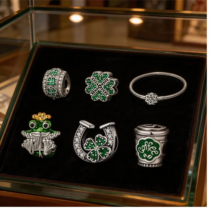 

Подвеска-шарм в виде четырехлистного клевера из стерлингового серебра 925 пробы с кубическим цирконием, подходит для браслетов и ожерелий своими руками, подарок для нее, Colgante Plata