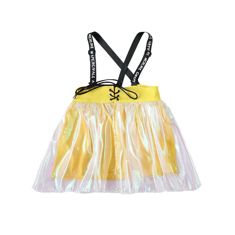 Girls Jazz Dance Costume Children Street Hip Hop Modern Dance performance Stage Cheerleading Costume Colored Braids for Kids