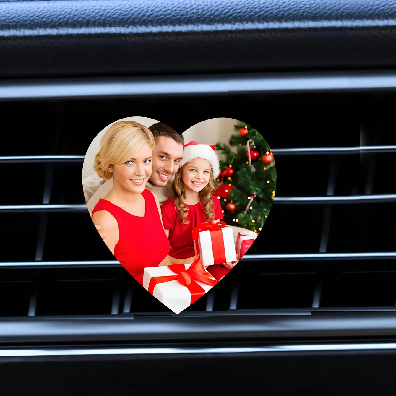 1PC Personalized Heart Photo Car Air Vent Clip Custom Picture Car Air Freshener Vent Decoration Romantic Gift for Couple Family
