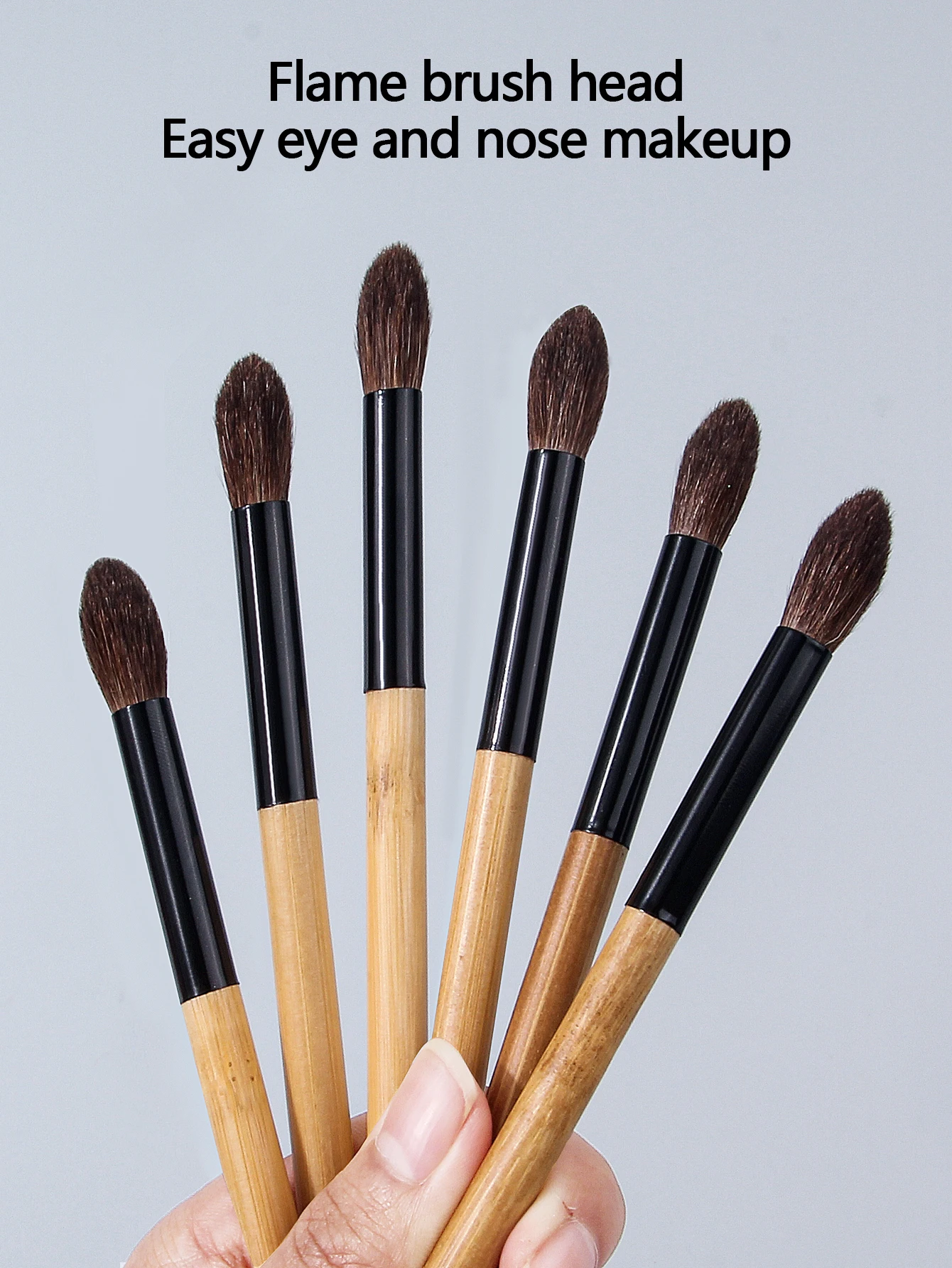 6 pezzi di alta qualità piega pennello per sfumare ombretto trucco kit cosmetico manico in legno pennello per trucco occhi
