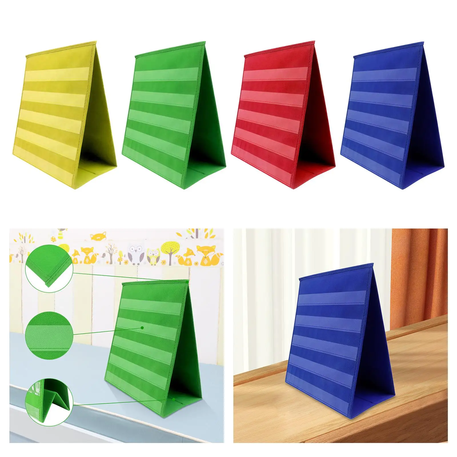 Foldable Double Sided Desktop Pocket Chart for Teacher Home Schedule Display