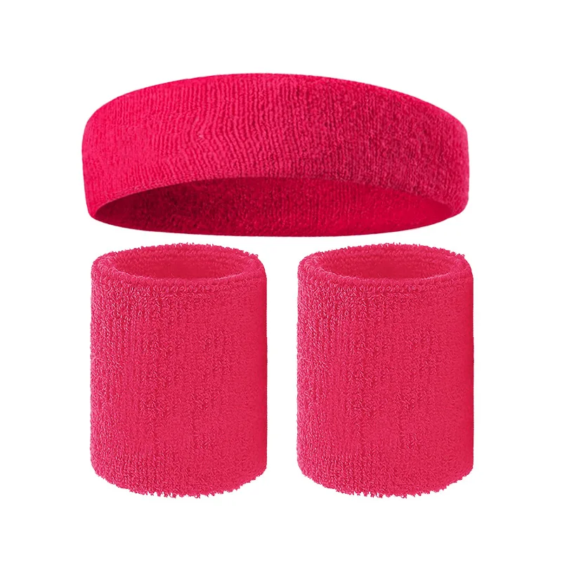 3PCs/set Mens Sports Headband Sweatband Stretch Elastic Outdoor Sport Sweat Headband Wristband Women Gym Running Tennis Headwrap