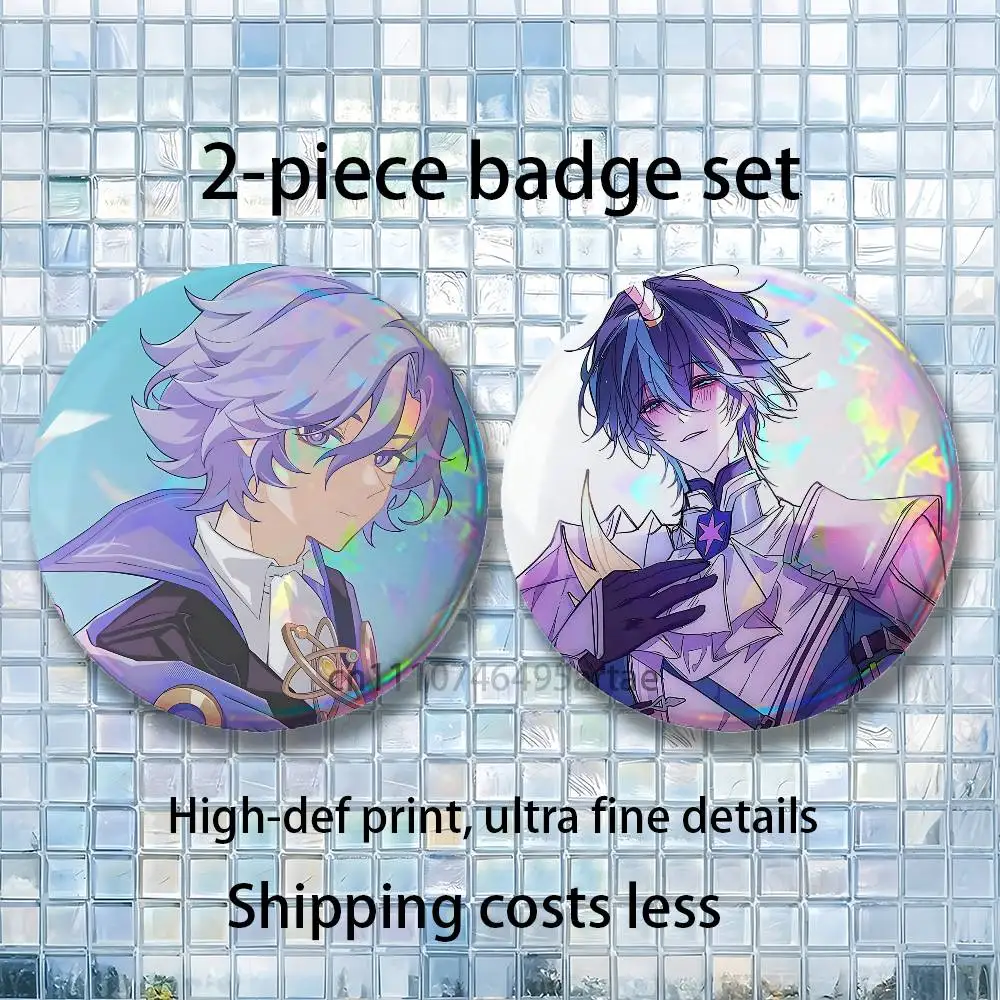 W-Wifie Cartoon Anime Music Brooches for Backpack Accessories 25,32,44,58,75mm Round Enamel Pins
