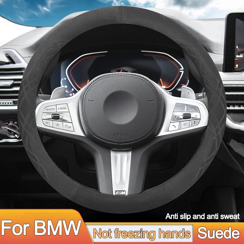 Car Steering Wheel Cover Wrap for BMW 1 2 3 4 5 7Series 120i 530Li 325 Ix1 X2 X3 X5 O D Type Steering-Wheel