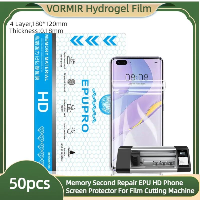 

50pcs EPU HD Memory Second Repair Mobile Phone Screen Protector Transparent Flexible Hand Sensitivity Universal Hydrogel Film