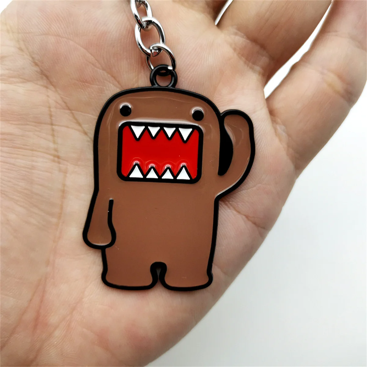 

Cute Kawaii 3D Anime action figure Toys Domo Kun Metal Keychain JDM Culture Car Auto Key Chain Asimo Racing Style Accessories