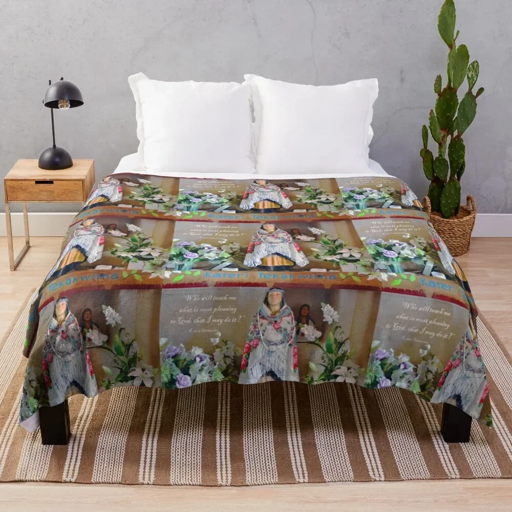 

Saint Kateri Tekakwitha Isleta Pueblo New Mexico Throw Blanket Soft Bed Blankets