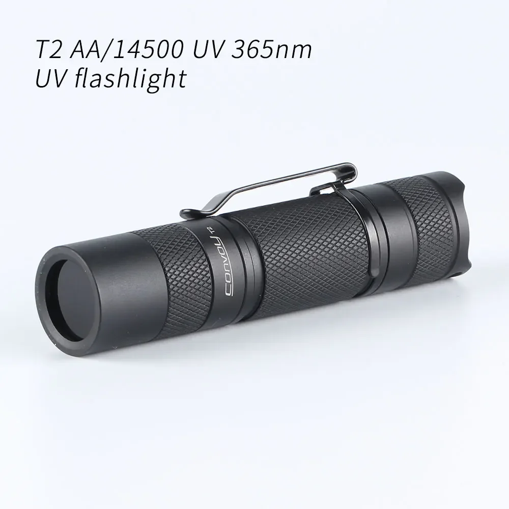 Flashlight Convoy T2 AA/14500 UV 365nm Ultraviolet Light Torch UV Flash Light with ZWB2 Glass Filter