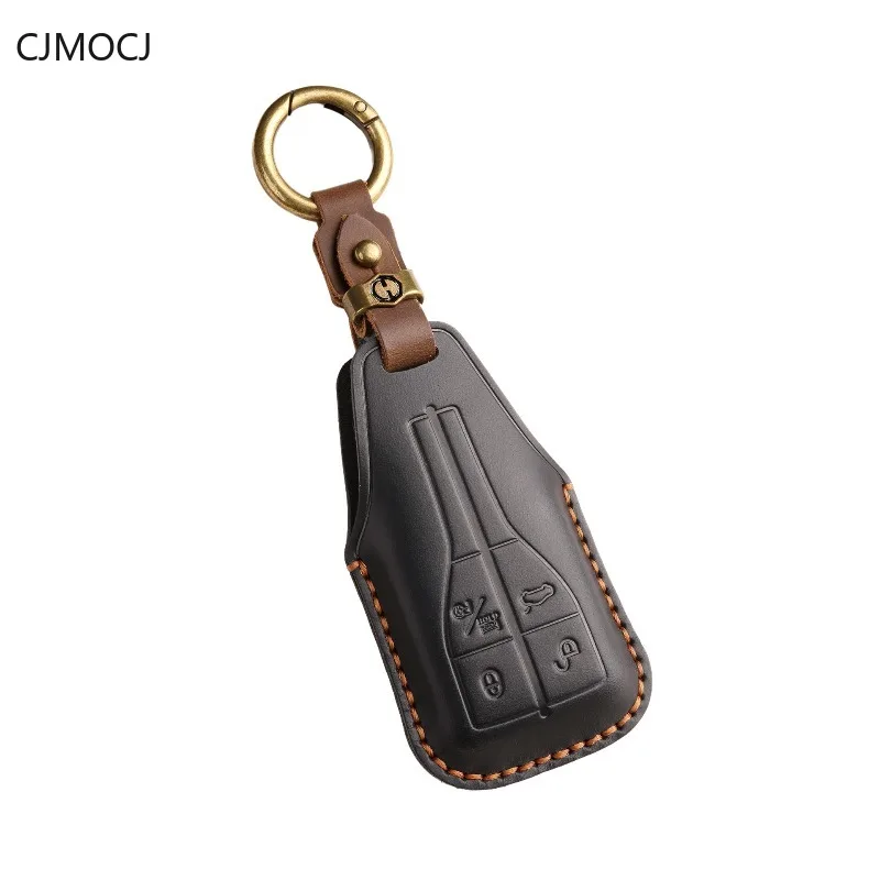 

Premium Vintage Genuine Leather Key Cover Case for Hongqi H5 / H7 / H9 / HS7 / HS9 (2024) - Handmade Protective Key Fob Shell