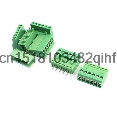

5Pcs AC 300V 10A 3.96mm 6Pin Green PCB Screw Terminal Barrier Block Connector