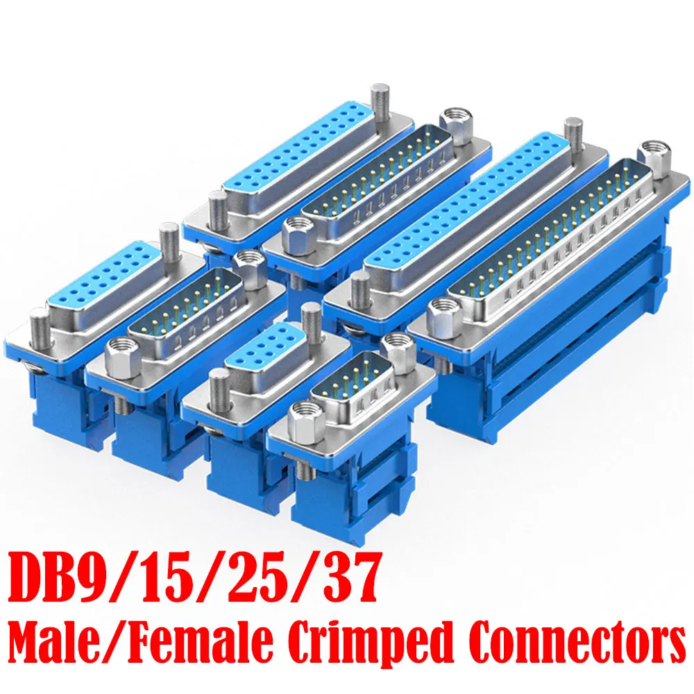 1Pcs D-SUB IDC Connector 9 15 25 37 Pin Male Female Shielding Cover Adapter For Flat Cable DB9 DB15 DB25 DB37 9P 15P 25P 37P