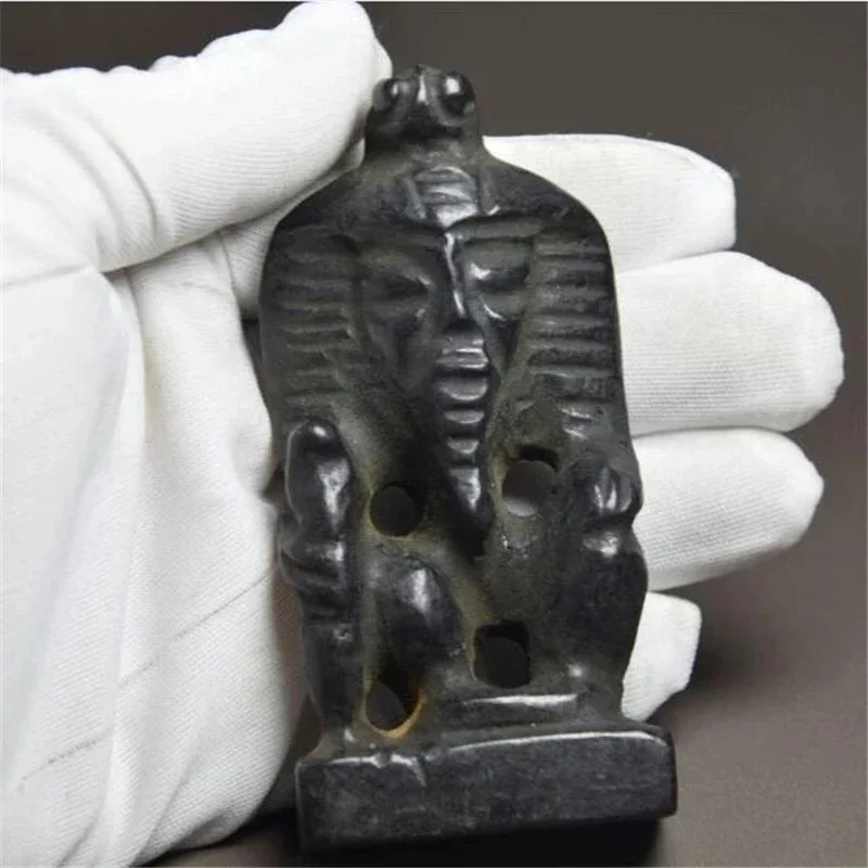 Hongshan Culture Archaize Black Iron Meteorite Pharaoh Sun God Statue