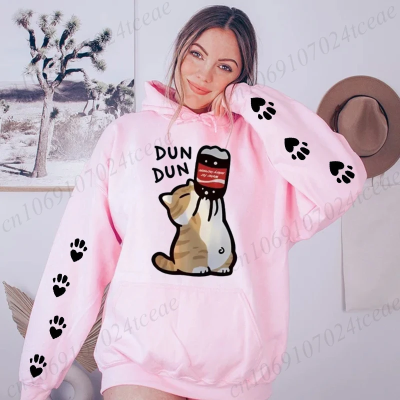 

Cartoon Cat Drink Salary Increase Beverages Mens Women Hoodies Fashion Casual Hoodies Pleasure Sweatshirts Home Harajuku Tops
