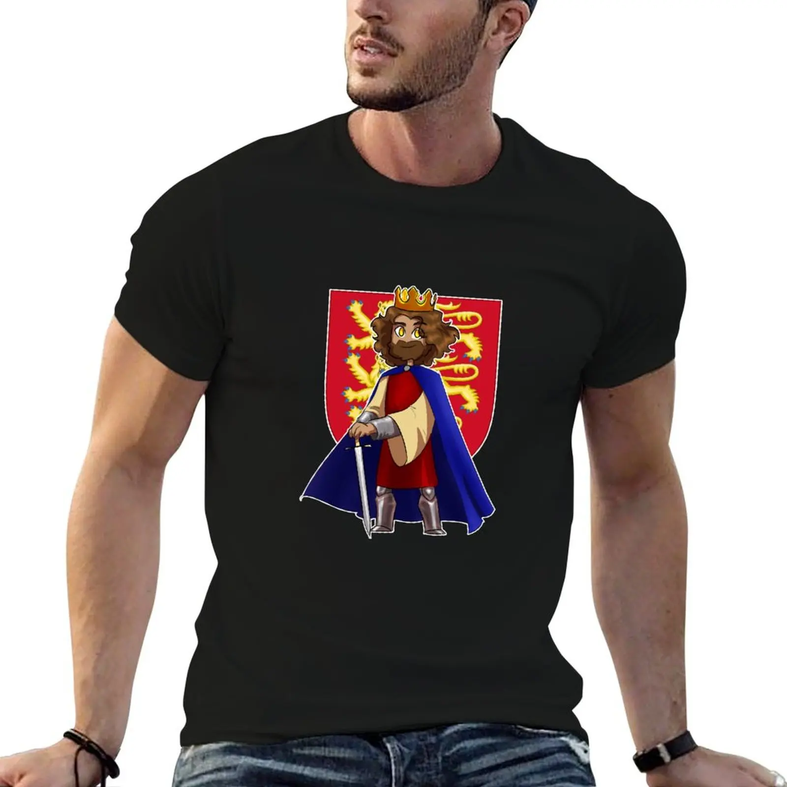 Richard the Lionheart T-Shirt boys whites cotton graphic tees man clothes t shirts for men pack