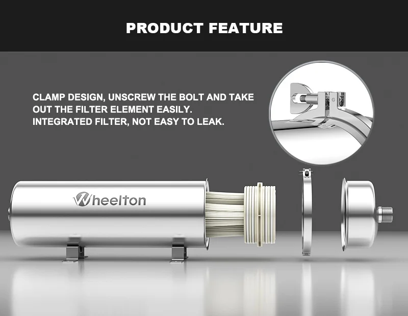 Wheelton PVDF UF 3500L/H Wasserreiniger für das ganze Haus, Ultrafiltrationsfilter, 0,01 µm Filtration, SUS304, Trinkwasser – Detail 8