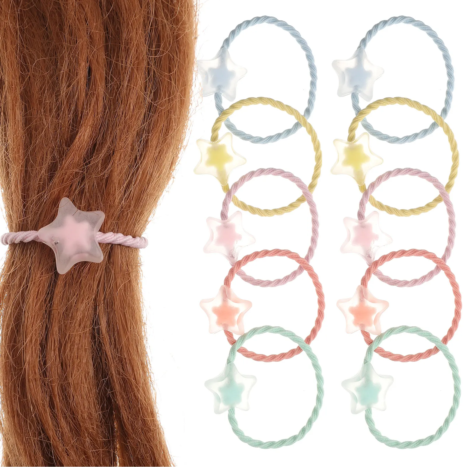 

20 Pcs Macaron Tie Small Elastic Bands Cute Accessories Girls Ponytail Holders Lightweight Stylish Hair Rings Hair Tools