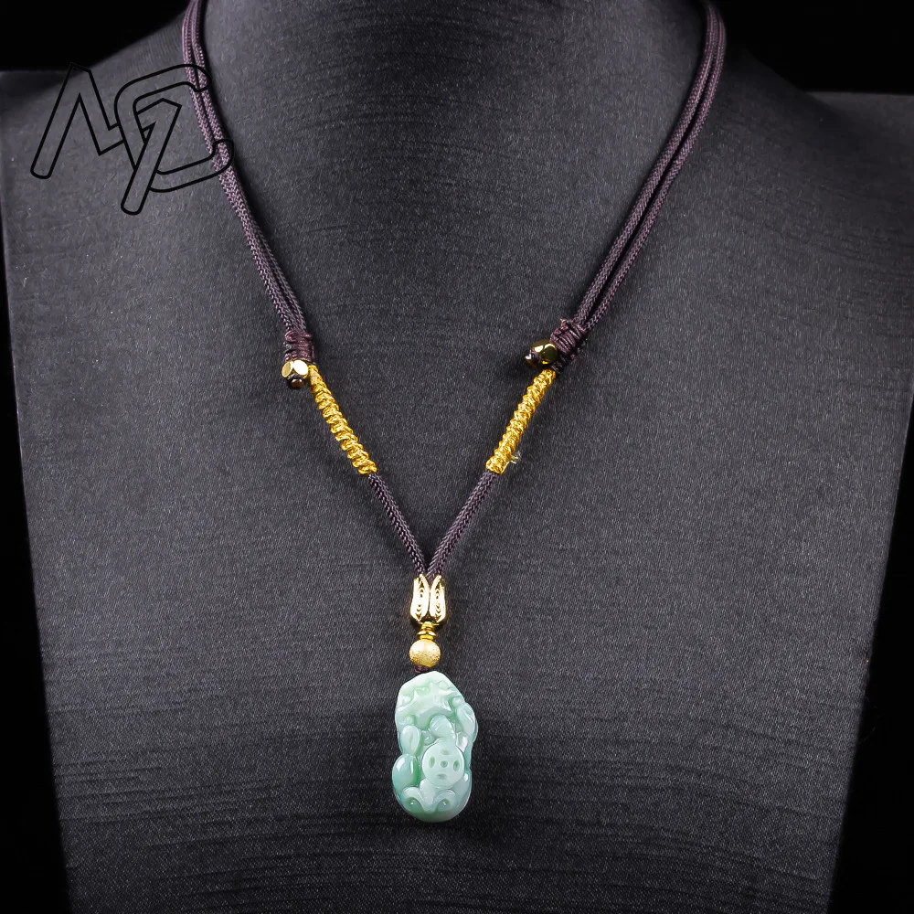 Natural Burmese A Emerald Pea Green Jade Pixiu Money Pendant Necklace Amulets Jewelry Gifts Men Certificate Women Gifts view 3