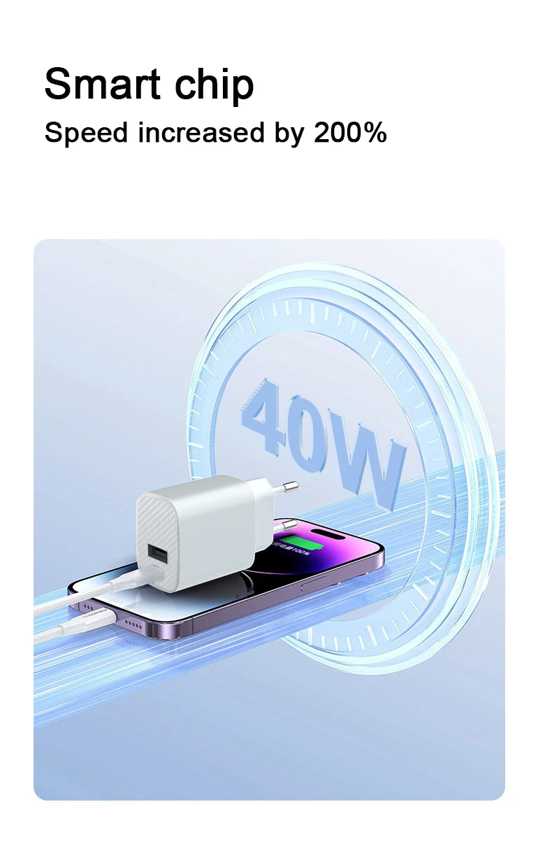 PD 20W USB Fast Charger For iPhone 14 13 12 11 Pro Max XS X XR 7 8 Plus Type C Plug EU US Wall Charger Fast Charging Data Cable