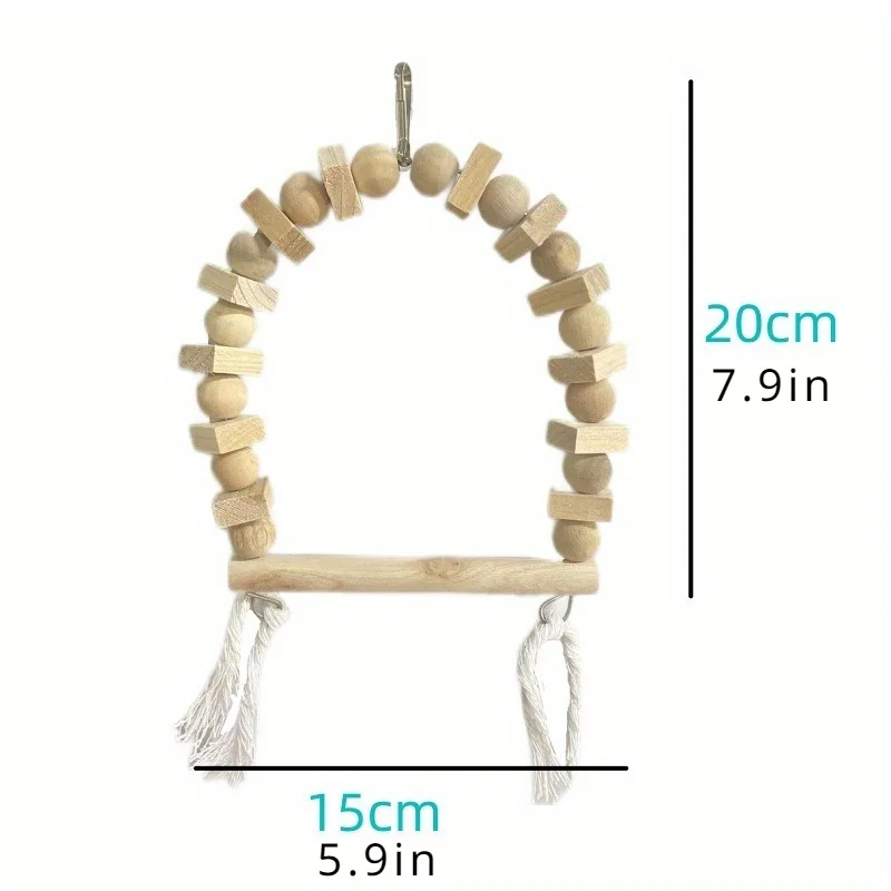 Bird Parrot Wooden Stand Playstand with Chewing Beads Cage Sleeping Stand Play Toys for Budgie Birds Swing Toy bird toys