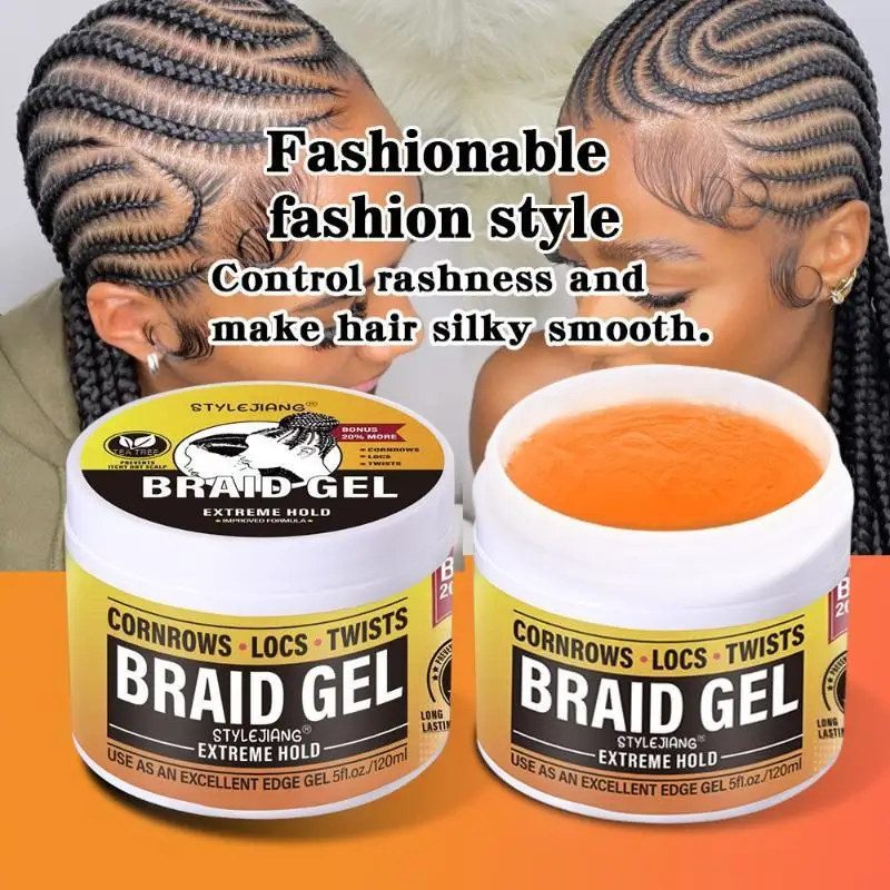 1Pcs Carbomer Long Lasting Strong Hold Pomade Styling Braiding Gel Wax Anti-Frizz Hair Finishing Shaping Hair Edge Control
