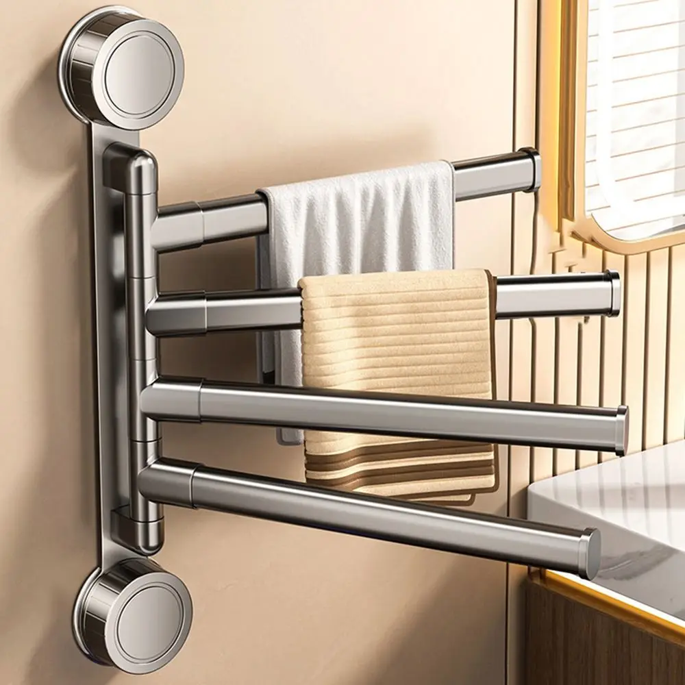 

Вращающаяся вешалка для полотенец на присоске, многобарная настенная вешалка для полотенец для ванной комнаты, большой несущий многоразовый подвесной держатель для полотенец