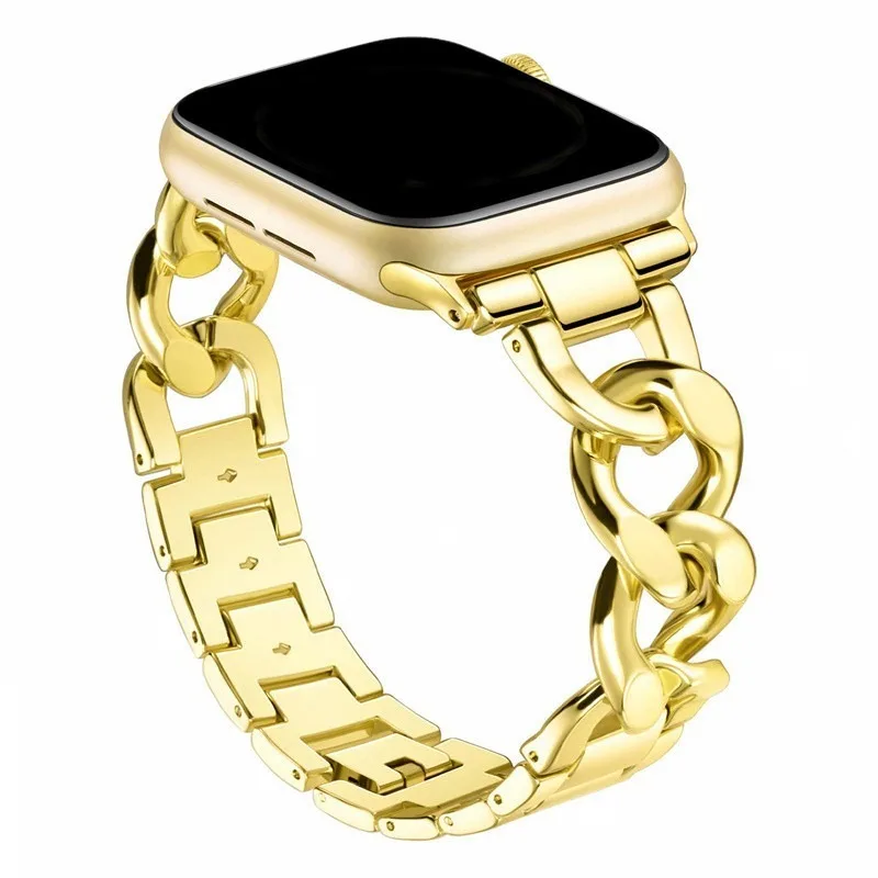 Ketten-Metallarmband, geeignet für Apple Watch Band 38/40/41/42/44/45/49 mm Watch Ultra Series9/8/7/6/5/4/3/2/1/SE