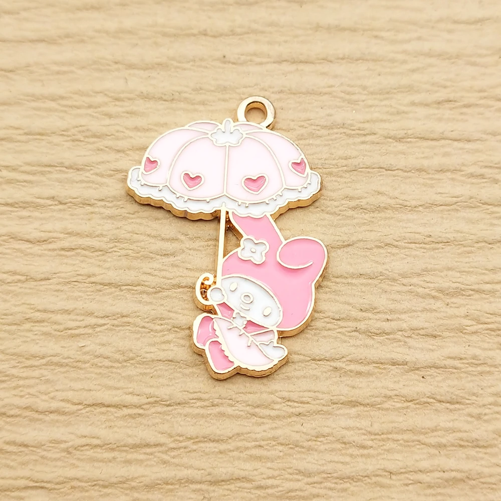 10pcs Enamel Cartoon Charm for Jewelry Making Zinc Alloy Gold Plated