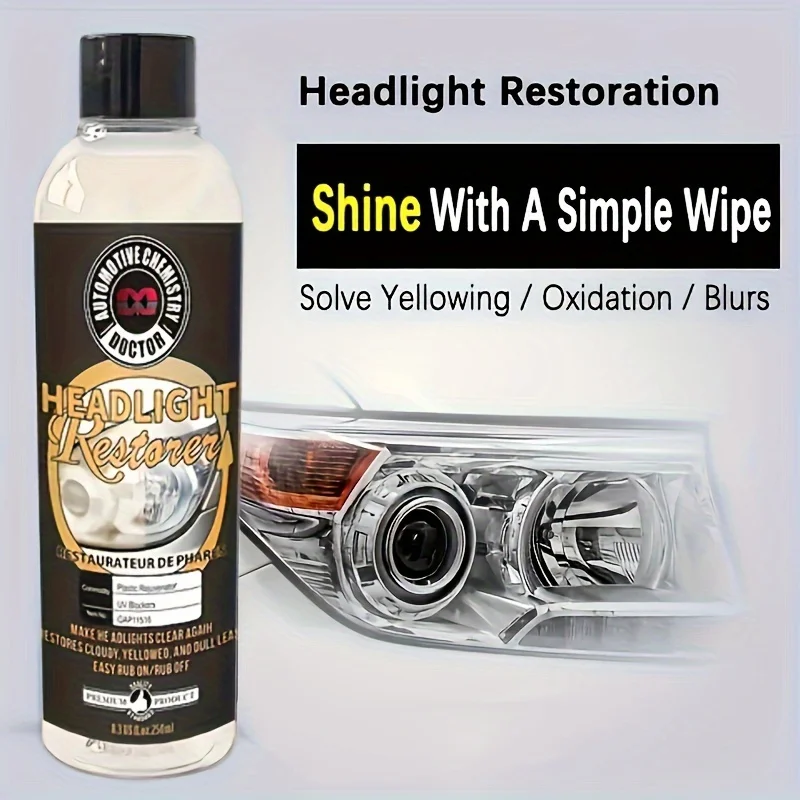 Car headlight repair fluid, car headlight oxidation, yellowing, scratches, blurring, enhanced coating renovation agent